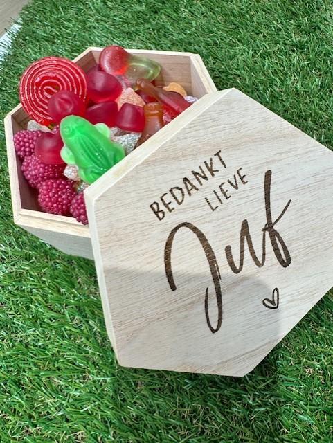 Houten doosje Bedankt Juf