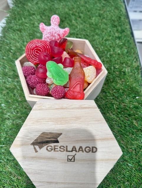 Houten doosje Geslaagd !!!